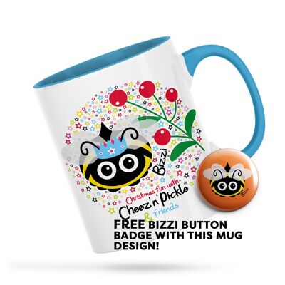 Bizzi Bee Christmas You Can Call Me Queen Bee Personalised Ceramic Mug - Red - Left handed