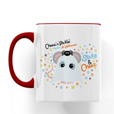 Cheez Mouse Ghost Halloween Ceramic Mug - Red