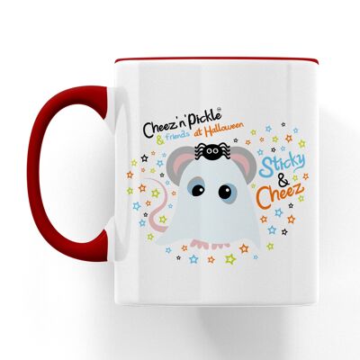 Cheez Mouse Ghost Halloween Ceramic Mug - Red