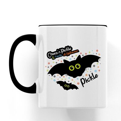 Pickle Bat Halloween Ceramic Mug - Black
