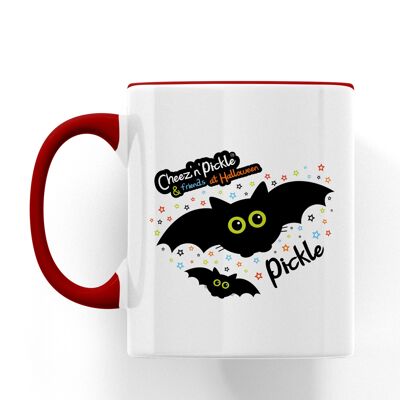 Pickle Bat Halloween Ceramic Mug - Red