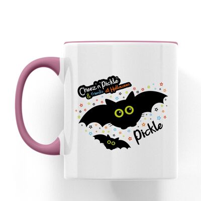 Pickle Bat Halloween Ceramic Mug - Pink