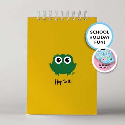 Hop Frog 'Hop To It' Yellow A5 Wire Bound Rainbow Page Notebook