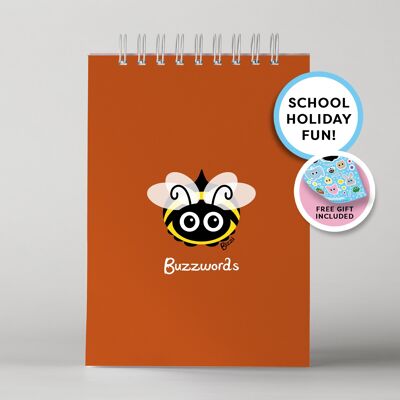 Bizzi Bee 'Buzzwords' Orange A5 Wire Bound Rainbow Page Notebook