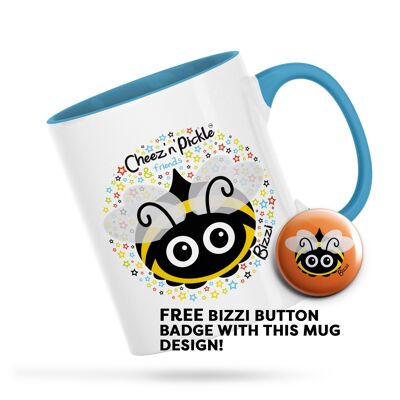 Buzz off! This is MY mug! Bizzi Bee Personalised Ceramic Mug - Pink - Left