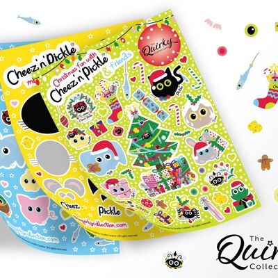 Cheez 'n' Pickle & friends Mixed Set of 3 A5 peelable sticker sheets