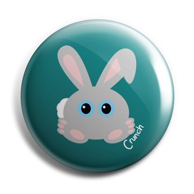 NEW!!! Crunch the Rabbit 38mm Button Badge