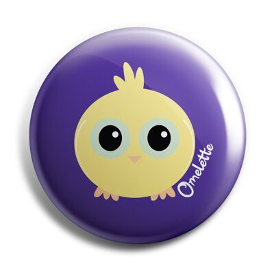 NEW!!! Omelette the Chick 38mm Button Badge
