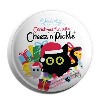 Cheez 'n' Pickle 38mm Christmas Presents Button Badge