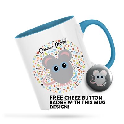 I'm The Big Cheese! Cheeze Mouse Personalised Ceramic Mug BLUE