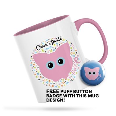 Snort Your Mug! It's MINE! Puff the Pig Personalised Ceramic Mug PINK