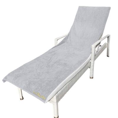 prestige sun lounger beach towel - grey/gold