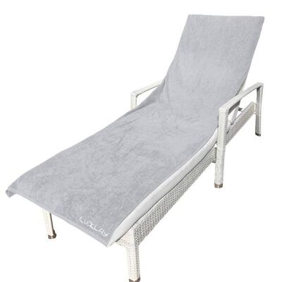 prestige sun lounger beach towel - grey/white