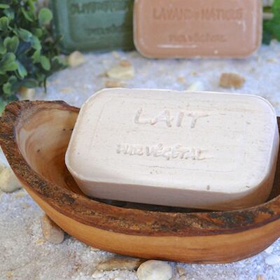 Soap dish oval rustic approx. 9 – 11 cm made of olive wood