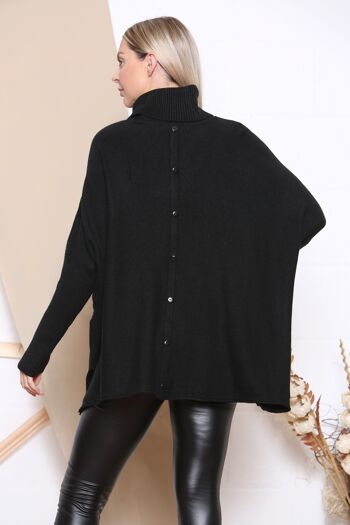 pull long noir avec poches 3