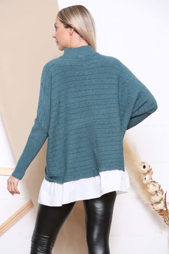 pull vert lac avec sous-vêtement chemise 3