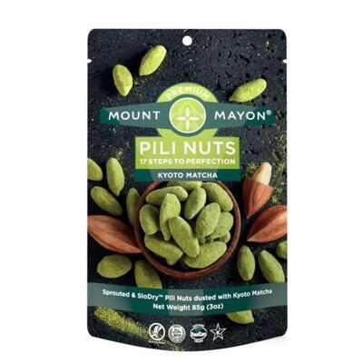Slowly Sprouted and Dried Premium Pili Nuts (SloDry ™) with Matcha - 85g Stand Up Sachet