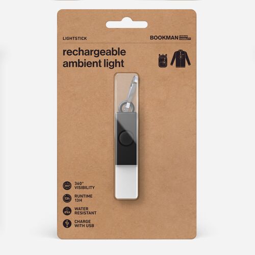 Rechargeable Ambient Light - Zipper Lightstick Black