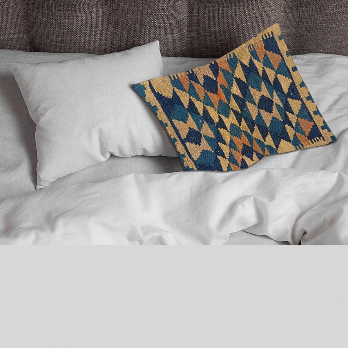 Fodera per cuscino in spago intrecciato a mano Kilim