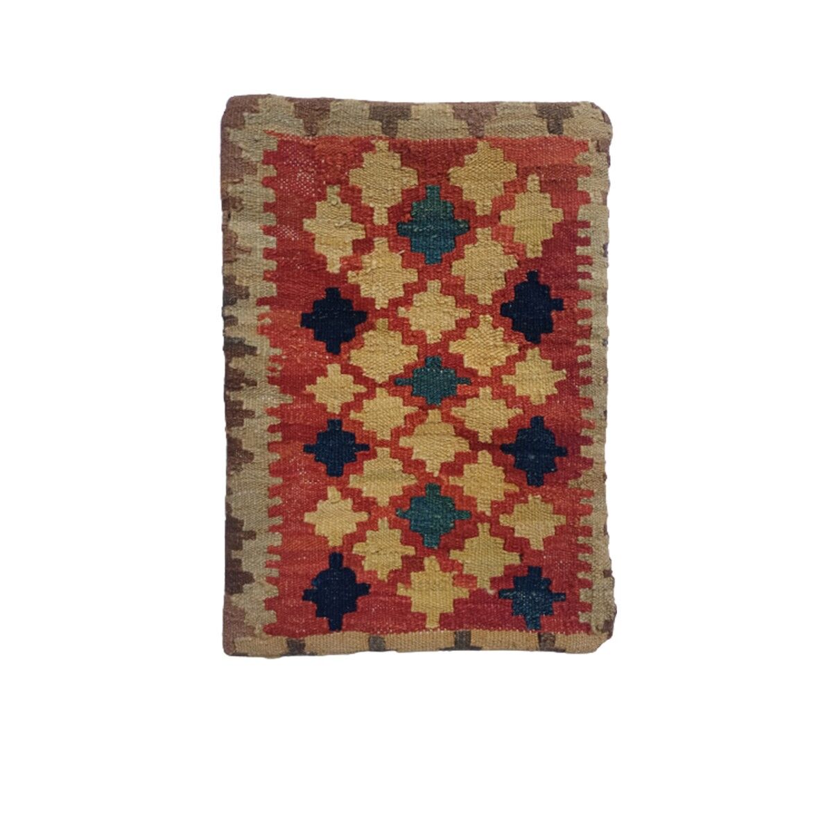 Fodera per cuscino prugna persiana intrecciata a mano Kilim
