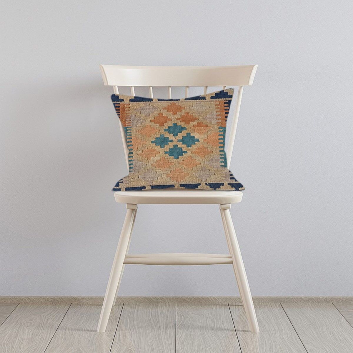 Fodera per cuscino marrone intrecciata a mano Kilim