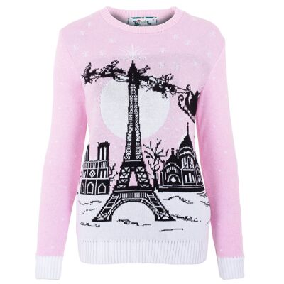 Jersey Mujer Christmas In Paris Eco Christmas - Rosa