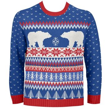 Pull de Noël écologique pour enfants Fairisle Polar Bear 1