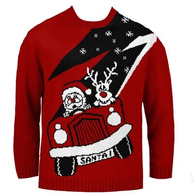 Maglione natalizio ecologico per bambini Santa's New Ride