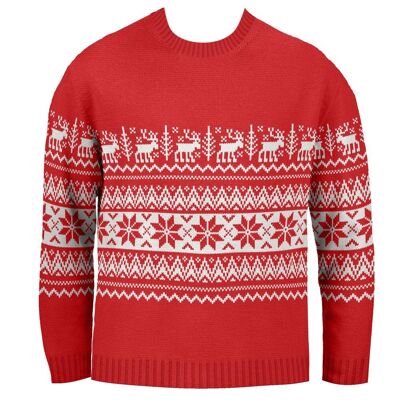 Der Nordic Fairisle Eco Weihnachtspullover für Kinder - Rot