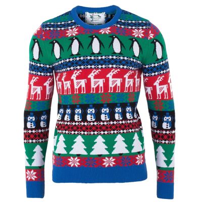 Comic Penguin Men's Eco Christmas Jumper