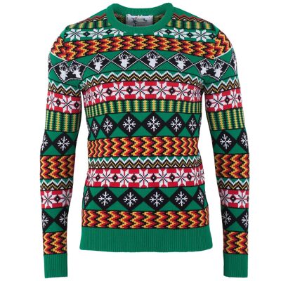 Maglione natalizio ecologico da uomo Modern Fairisle