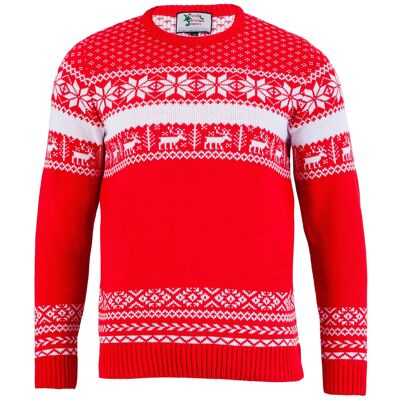 Maglione natalizio da uomo nordico classico - Rosso