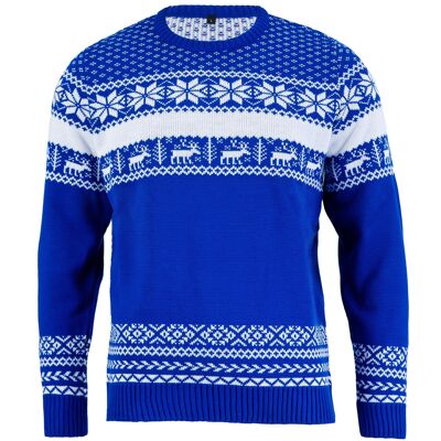 Maglione natalizio da uomo classico nordico - blu