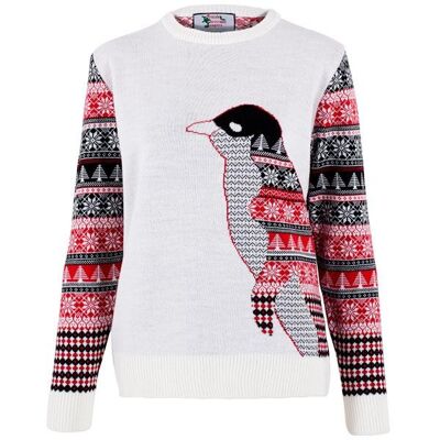 Maglione natalizio da donna Penguin Fairisle - Crema
