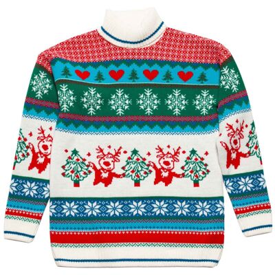 Maglione natalizio con collo alto per bambini Merry Reindeer