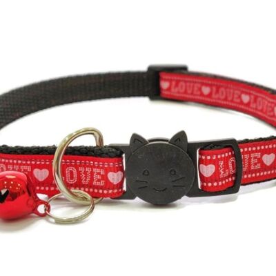 Red with 'Love' Kitten Collar