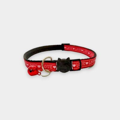 Red with 'Love' Kitten Collar