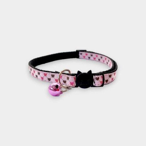 Pink with Small Hearts - Cat Collar