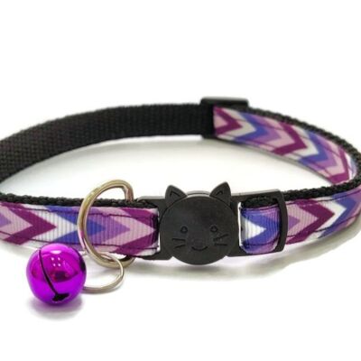 Purple Chevron - Cat Collar