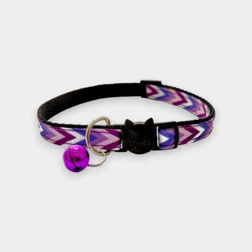 Purple Chevron - Cat Collar