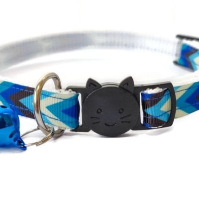 Chevron azul - Collar de gato