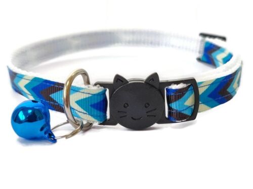 Blue Chevron - Kitten Collar