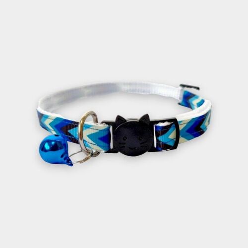 Blue Chevron - Kitten Collar