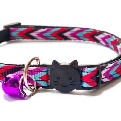 Chevron multicolor - Collar para gatos