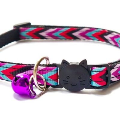 Chevron multicolor - Collar de gatito