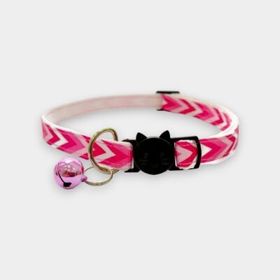 Chevron rosa chiaro - Collare per gattino