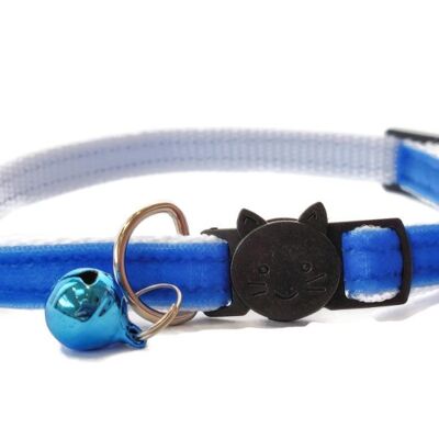Blauer weicher Samt - Katzenhalsband