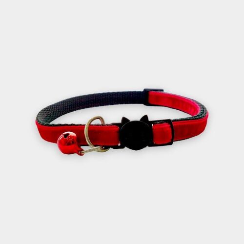 Red Soft Velvet - Cat Collar