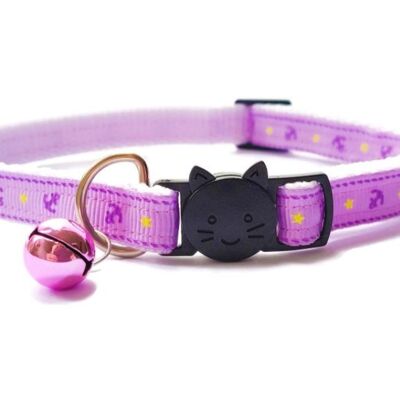 Estampado de ancla lila - Collar de gatito