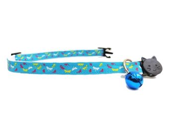 Collier Chat Turquoise avec Papillons 2